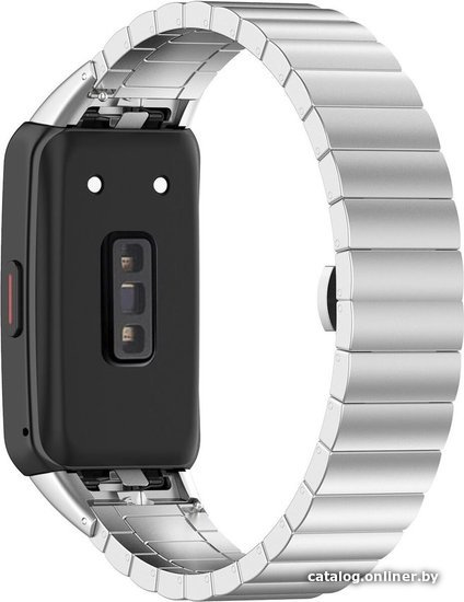 Браслет Rumi Snake металлический блочный для Huawei Band 6 / Honor Band 6 (серебристый)
