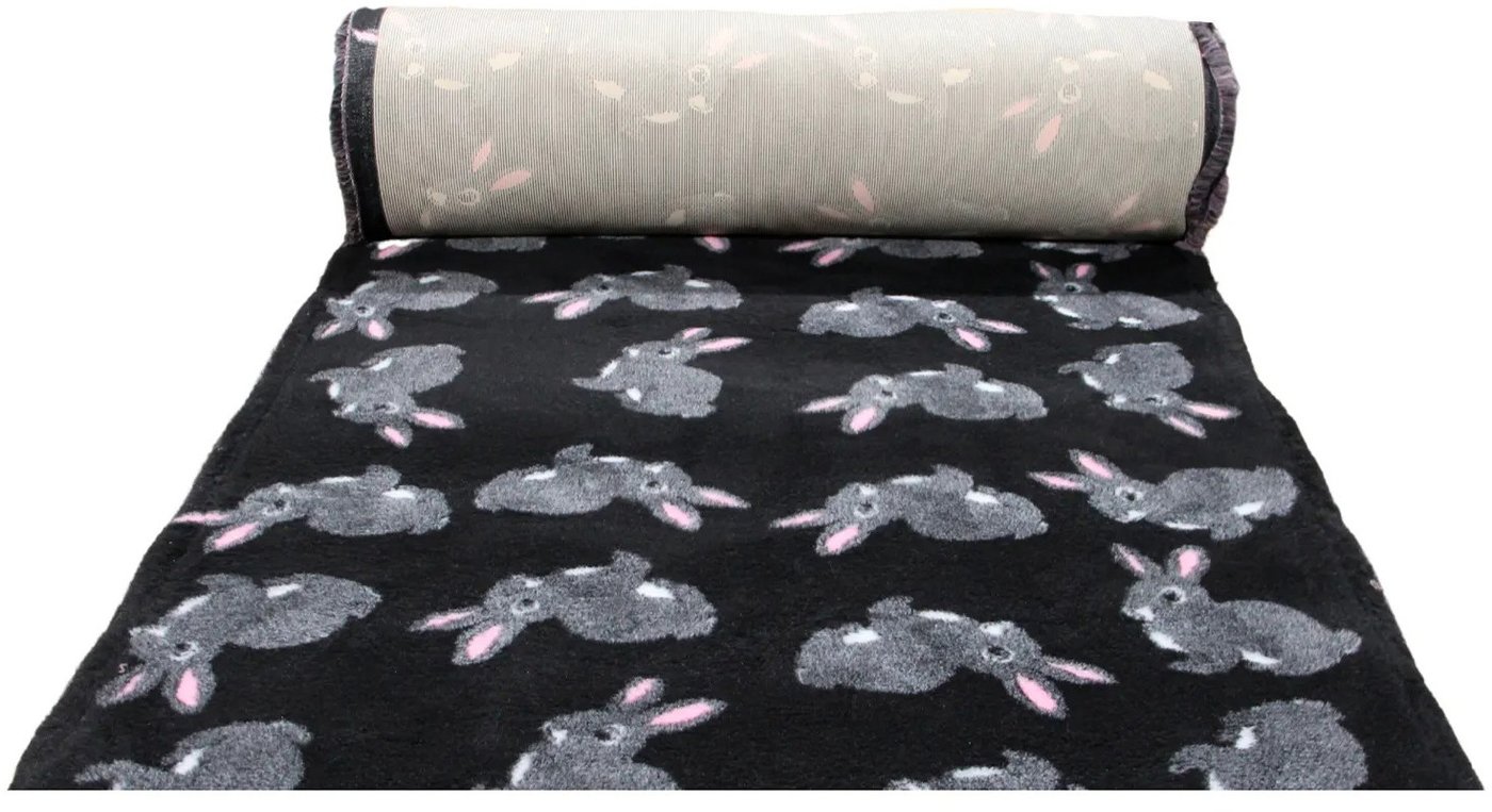 Коврик (подстилка) Profleece Кролики PF025 (черный/серый/розовый)
