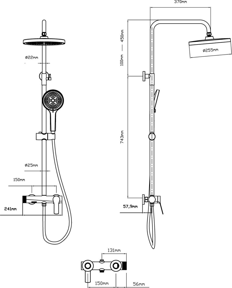 Душевая система Vincea Arco VSFS-4AR1BG