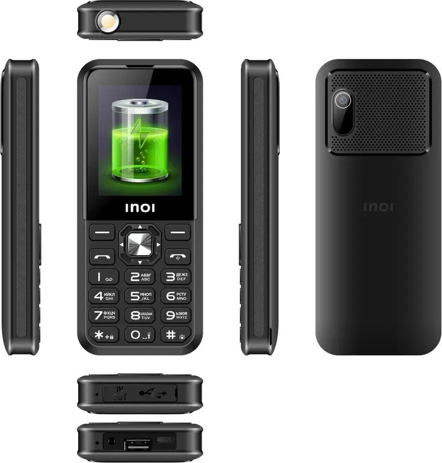 Кнопочный телефон Inoi 340 PowerHub 4G (черный)