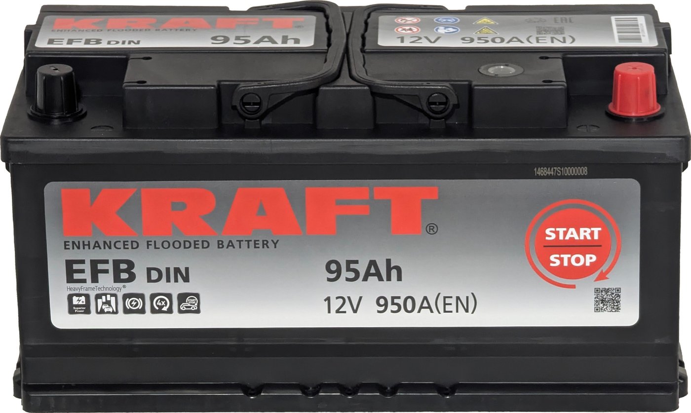 Автомобильный аккумулятор KRAFT EFB R+ (95 А·ч)