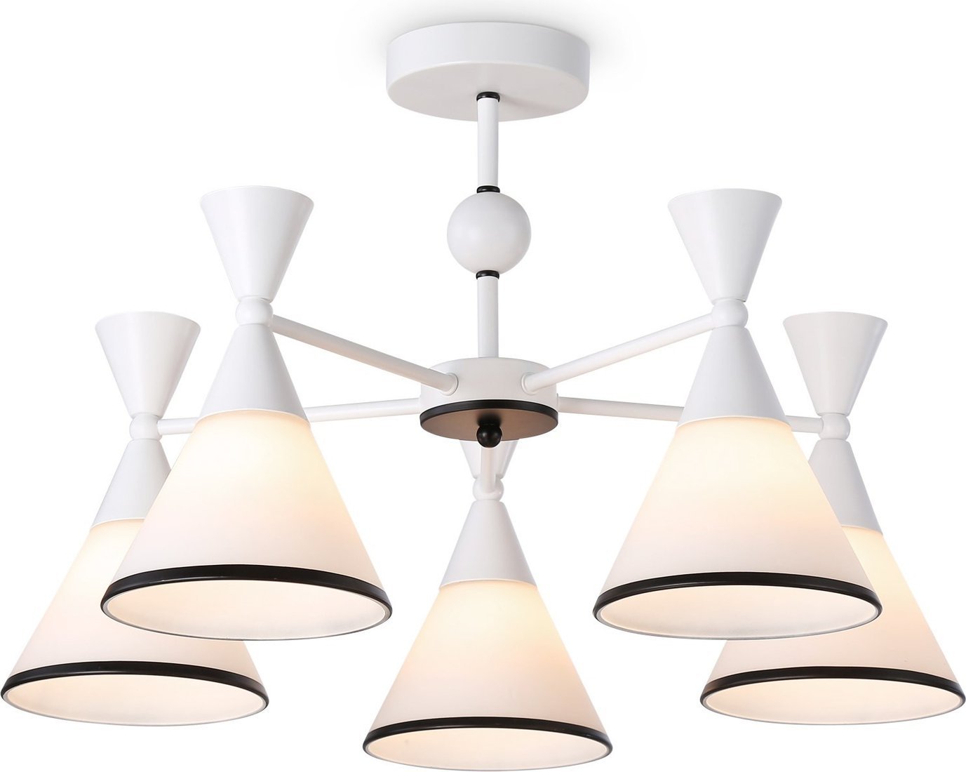 Припотолочная люстра Ambrella Traditional TR3165/5 WH/BK (белый/черный)