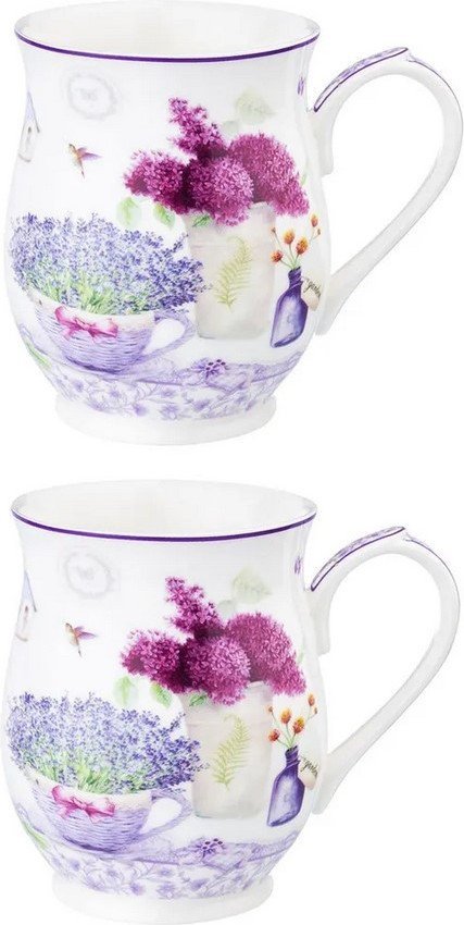 Набор кружек Elan Gallery Лаванда New Bone China 420768
