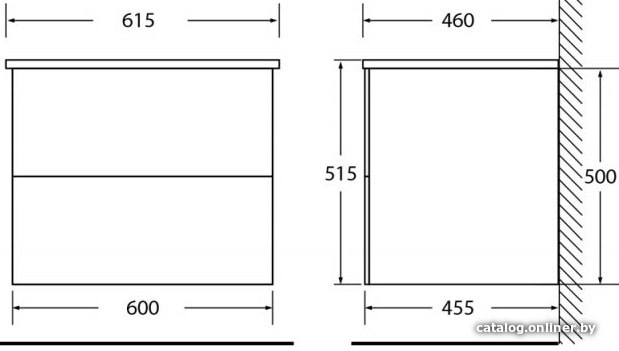 BelBagno Тумба под умывальник Etna-600-2C-SO-RW-P (rovere moro)