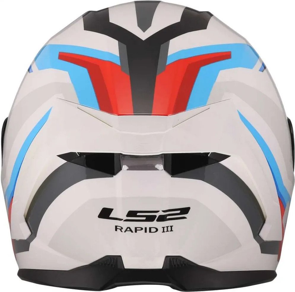 Мотошлем LS2 FF820 Rapid III Hyper (2XL, белый/синий/красный)