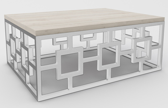 Журнальный столик Hype Mebel Лок 75x100 (белый/древесина белая)