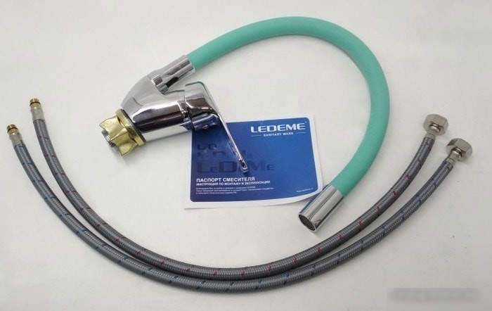 Смеситель Ledeme L4132-11 (хром/бирюзовый)