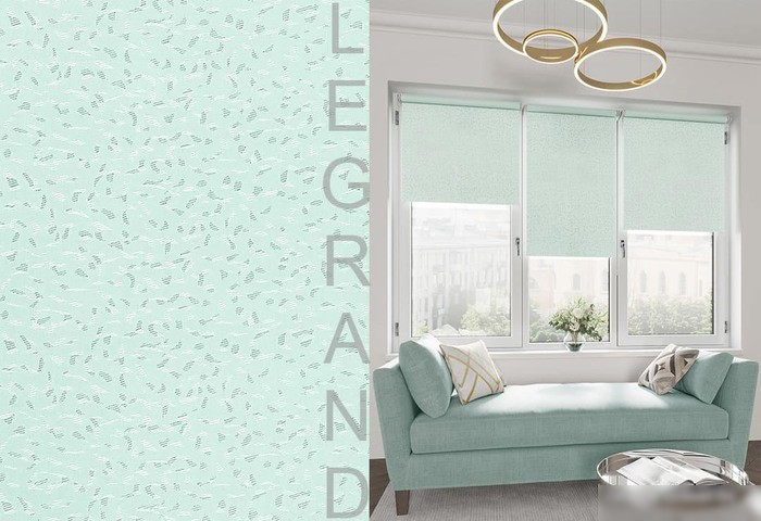 Рулонные шторы Legrand Блэкаут Кристалл 52x175 (мятный)