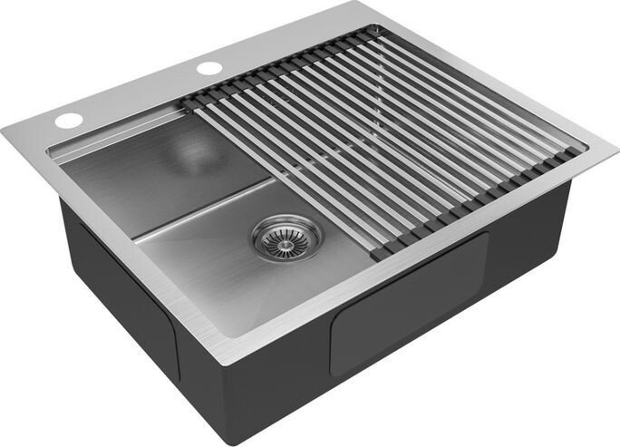 Кухонная мойка Paulmark Kroner-pro 59 + ролл-мат pro PM705951-BS+R405-BS
