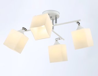 Люстра средней высоты Ambrella light TR303083/4 WH/CH/FR (белый/хром/белый матовый)
