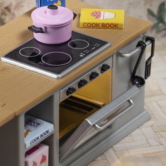 Мебель для кукольного домика Lundby Кухонный остров и холодильник 60201800