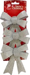 Елочная игрушка Pozzi Milano Бантики 5132 (3 шт, серебристый)