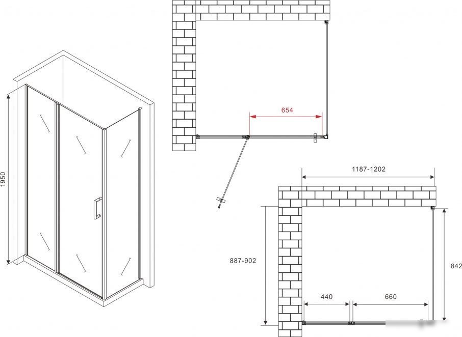 Душевой уголок Abber Sonnenstrand AG04120S-S90
