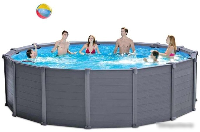 Каркасный бассейн Intex Graphite Gray Panel 26384 (478х124)