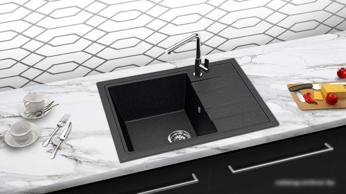 Кухонная мойка Berge BR-5850 (черный матовый)