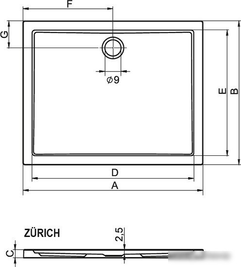 Душевой поддон Riho Zurich 160x90 [DA66]