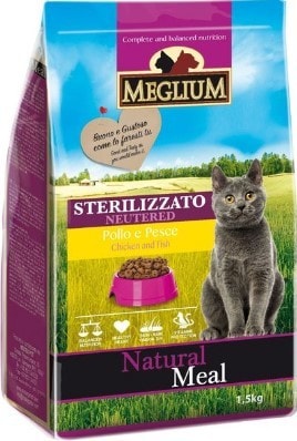 Сухой корм для кошек Meglium Cat Neutered Chicken & Beef & Fish 1.5 кг