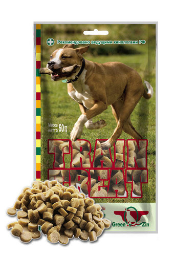 Лакомство для собак GreenQZin Дрессура 2 Train Treat (Индейка + треска) 50 гр