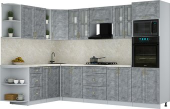 Готовая кухня Интерлиния Мила Шато 1.88x3.0 ВТ LV (керамика/керамика/опал светлый)
