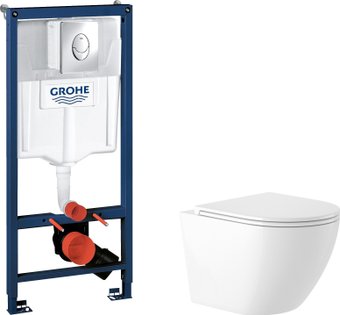 Унитаз подвесной Saniteco KW-9003W Rimles + GROHE Rapid SL 38721001