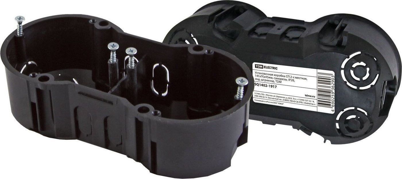 Монтажная коробка (подрозетник) TDM Electric SQ1402-1917 (черный)