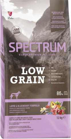 Сухой корм для собак Spectrum Low Grain средних и крупных пород собак с ягненком 12 кг