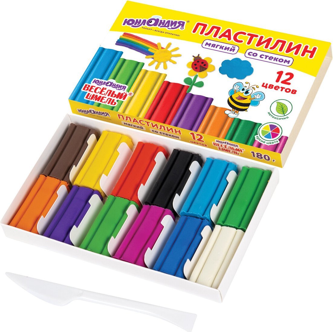 Пластилин Юнландия Веселый шмель 106672 (12 цв)