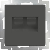 Розетка телефонная Werkel WL07-RJ11+RJ45 (серо-коричневый)