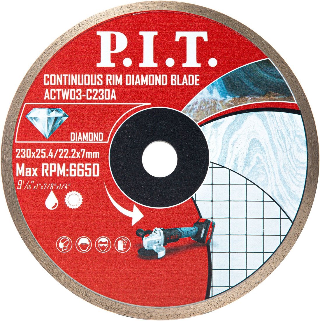 Отрезной диск алмазный P.I.T. ACTW03-C230A