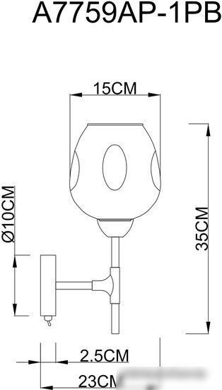 Бра Arte Lamp Yuka Smoky A7759AP-1PB