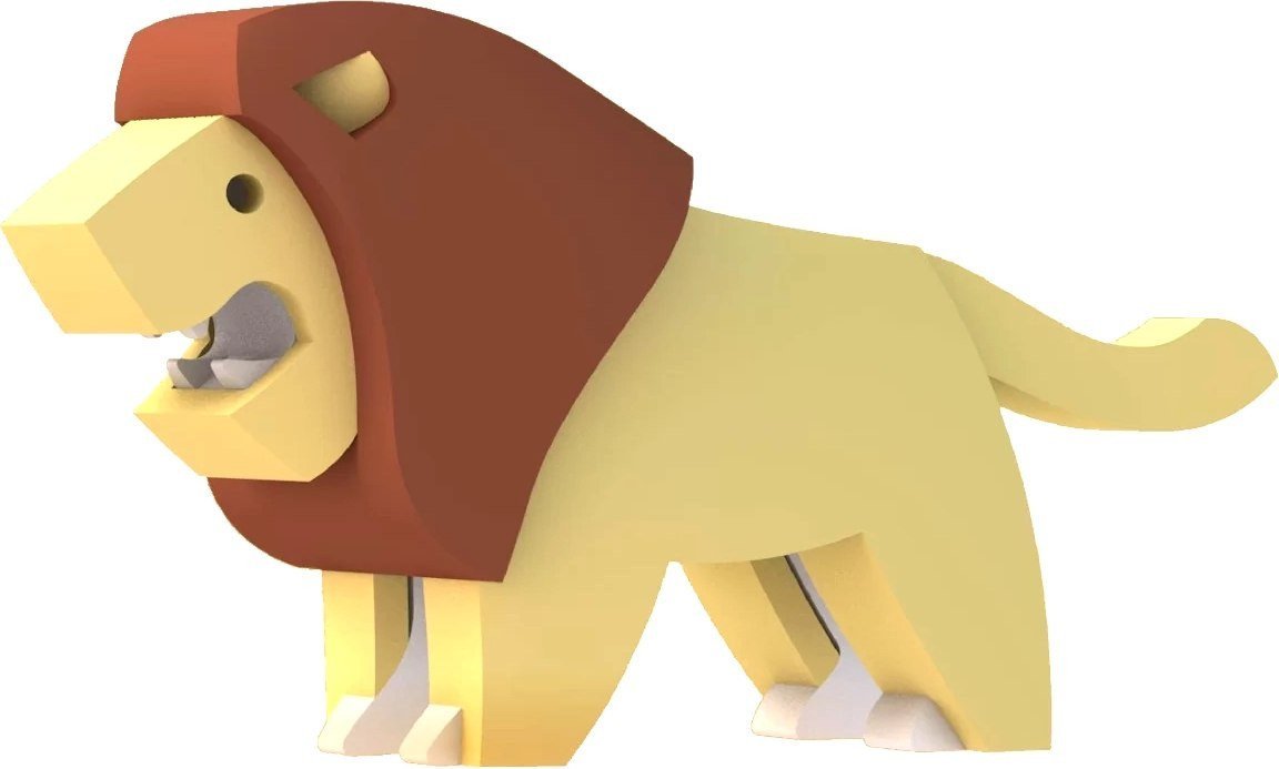 Магнитный конструктор Halftoys Animal Лев HAS001