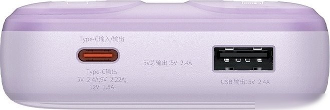 Внешний аккумулятор Baseus Comet Series Dual-Cable Digital Display Fast Charge Power Bank 22.5W 20000mAh (сиреневый)