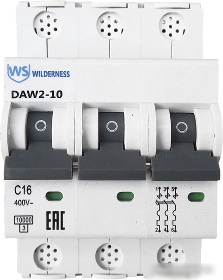 Выключатель автоматический Wilderness DAW2-10 3P 6A D 10kA DAW2-10-3-D006
