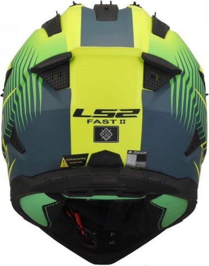 Мотошлем LS2 MX708 Fast II Duck (M, Green H-V Yellow)