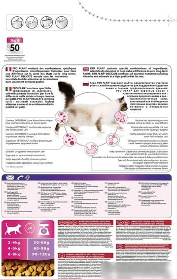Сухой корм для кошек Pro Plan Delicate Adult OptiRenal с индейкой 3 кг