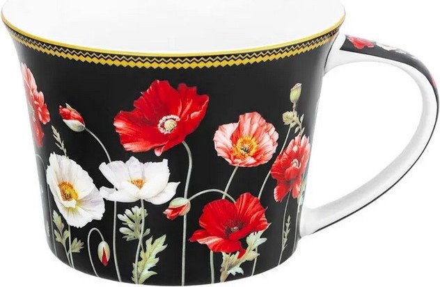 Набор чашек Elan Gallery Маки на черном New Bone China 420673_6
