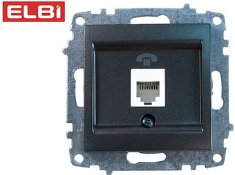 Розетка телефонная Elbi Zena-Vega 609-011100-221 (дымчатый)