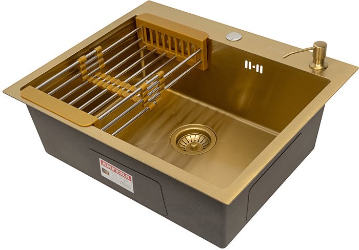 Кухонная мойка ARFEKA ECO AR 600*500 + AR 001 + AR DS 11 GOLD
