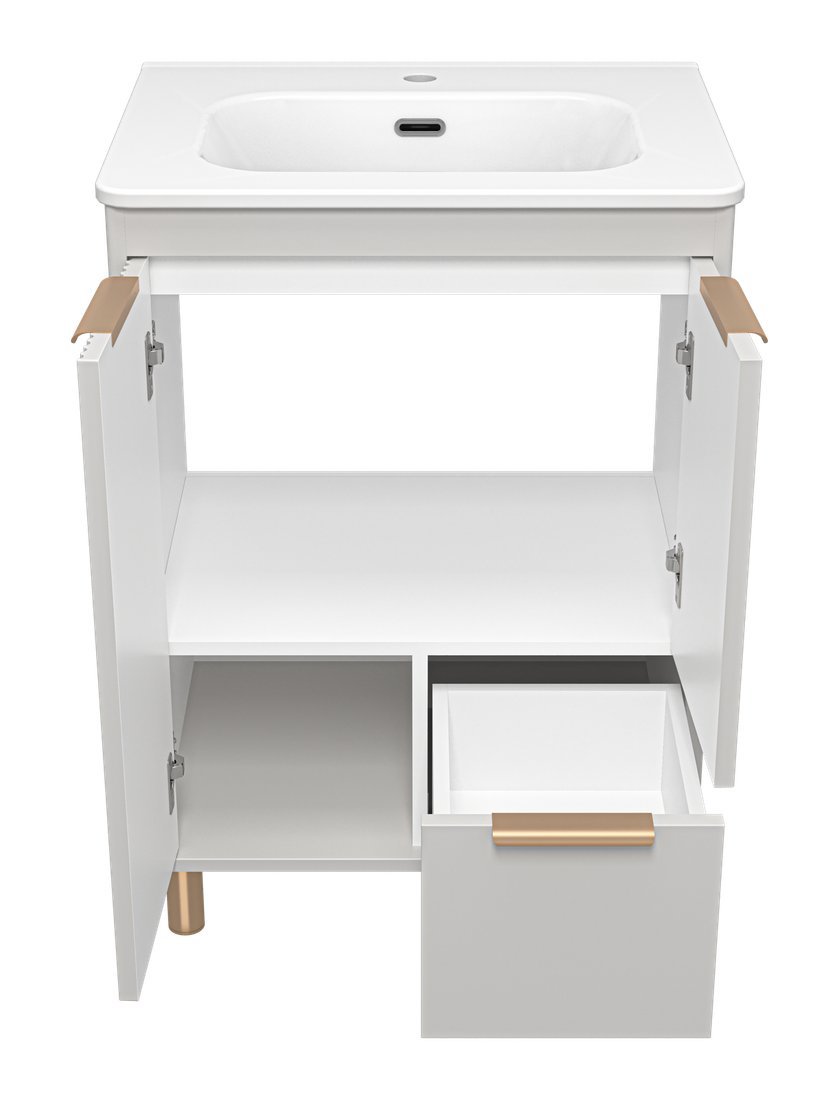 Brevita Тумба с умывальником Risacca Crema 60 RIS-06060-0342Я+B-OND060-01 (серый кашемир)