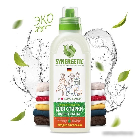 Гель для стирки Synergetic для цветного белья 0.75 л