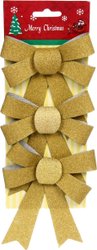 Елочная игрушка Pozzi Milano Бантики 5128 (3 шт, золото)