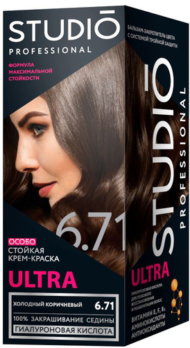 Крем-краска для волос Studio Professional ULTRA 6.71 Холодный коричневый