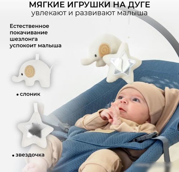 Шезлонг Amarobaby Baby relax AB22-25BR/19 (голубой)