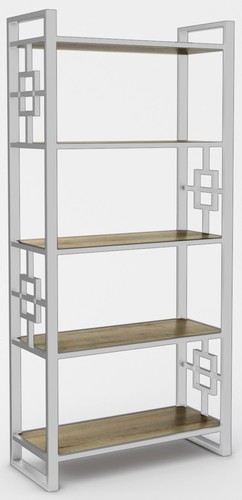 Стеллаж Hype Mebel Квадро 50x200 (белый/дуб галифакс олово)