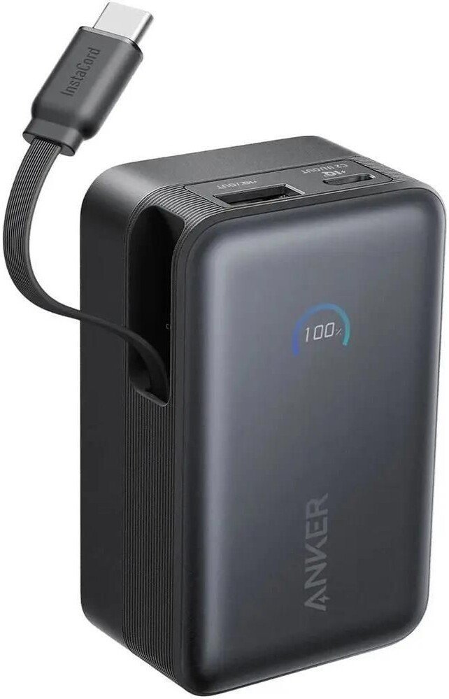 Внешний аккумулятор Anker Nano Power Bank Built-in USB-C A1638 45W 10000mAh (черный)