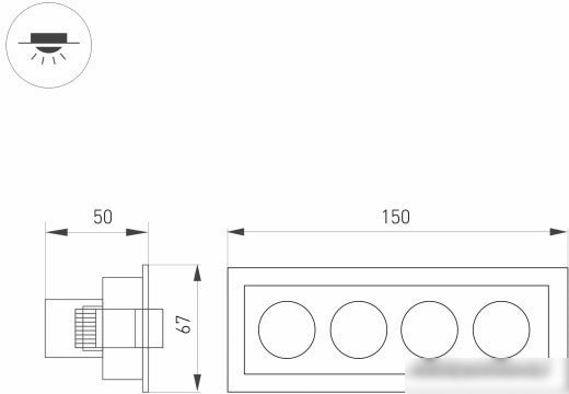 Точечный светильник Arlight MS-ORIENT-BUILT-TURN-TC-S67x150-10W Warm3000 031929