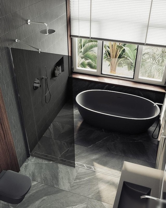 Душевая стенка MaybahGlass 99x195 MGD-1355-5ш (графитовое стекло/хром матовый)