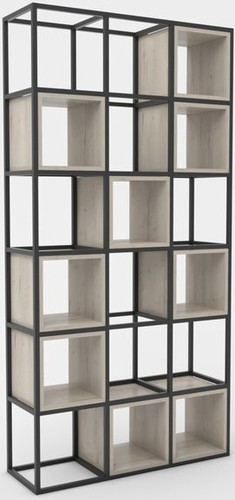 Стеллаж Hype Mebel Грос 105x210 (черный/древесина белая)