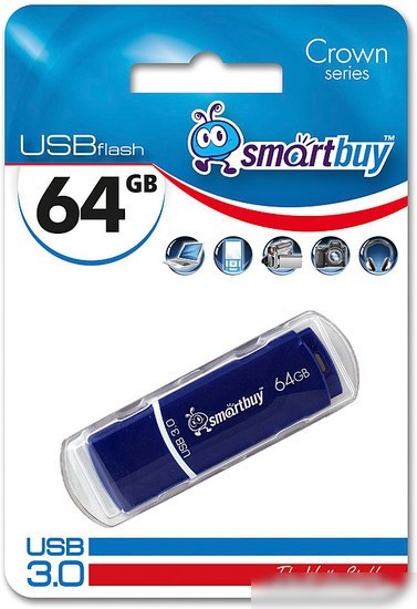USB Flash Smart Buy Crown Blue 64GB (SB64GBCRW-Bl)