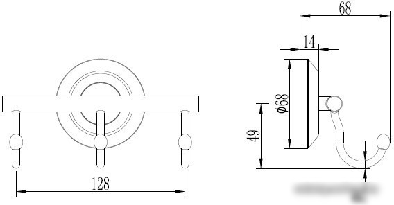Крючок для ванны Ledeme L204-3